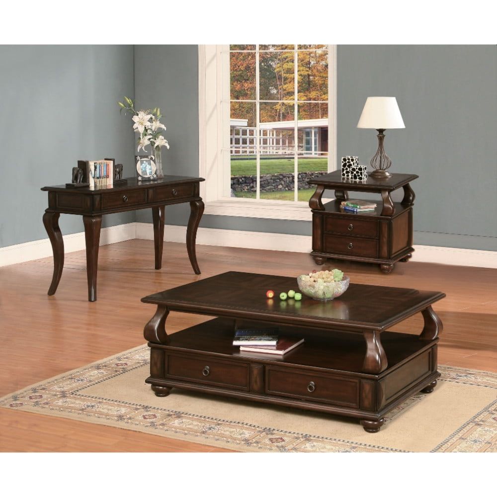 Amado Classic Walnut Rectangular Coffee Table with Storage