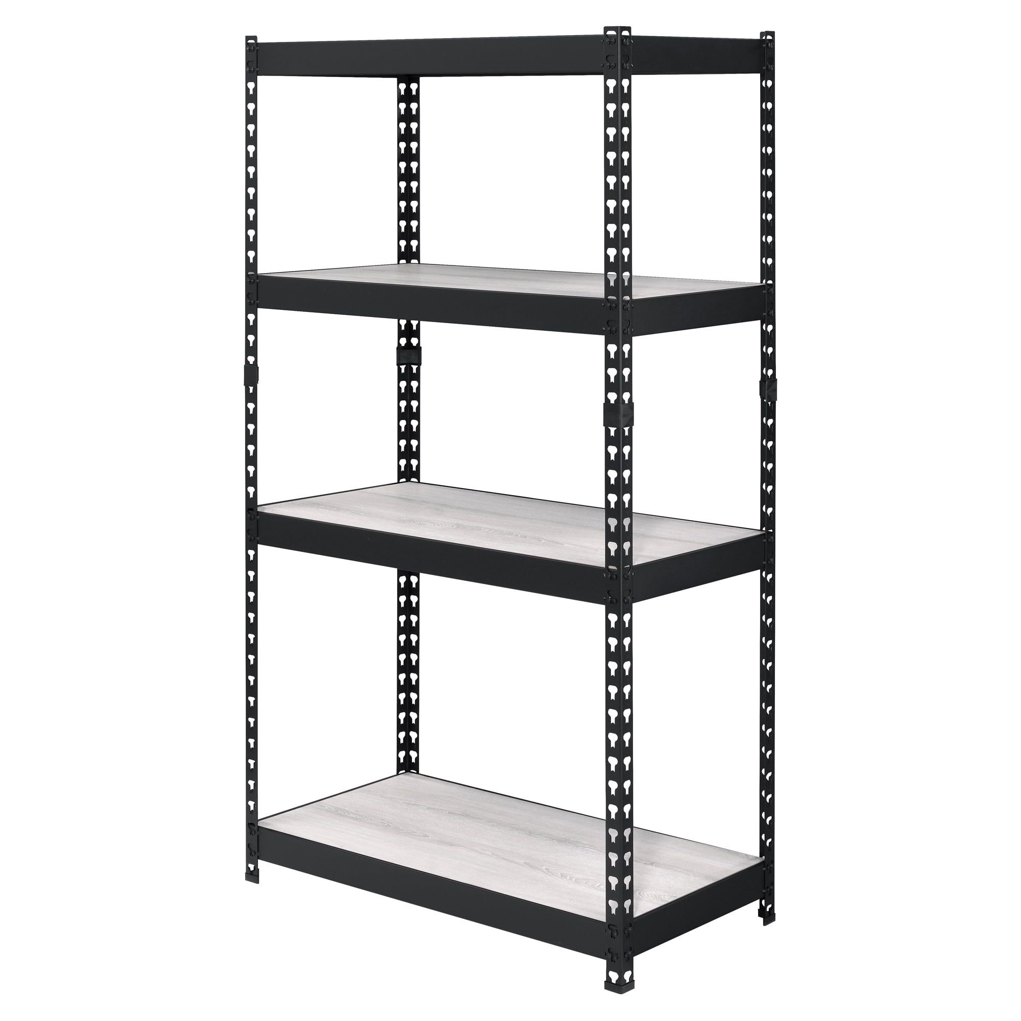 Decmus 36" Adjustable Black Metal Frame Industrial Bookshelf