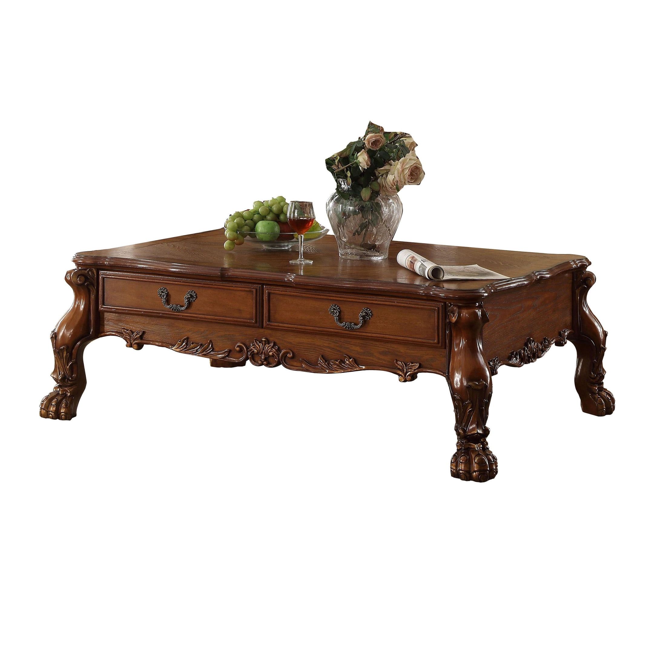 Dresden Cherry Oak Rectangular Coffee Table with Storage