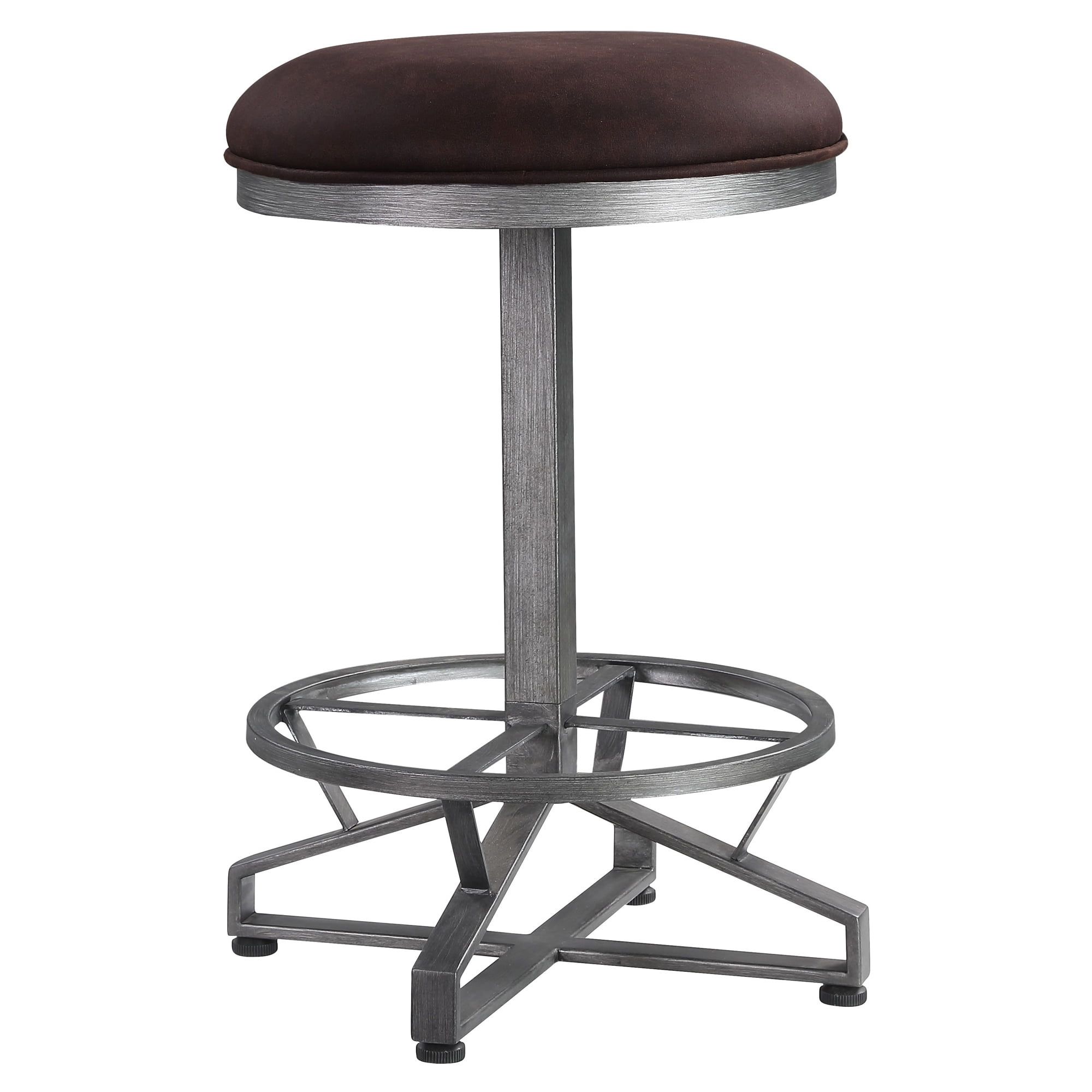 Evangeline Rustic Brown and Black Adjustable Counter Stool