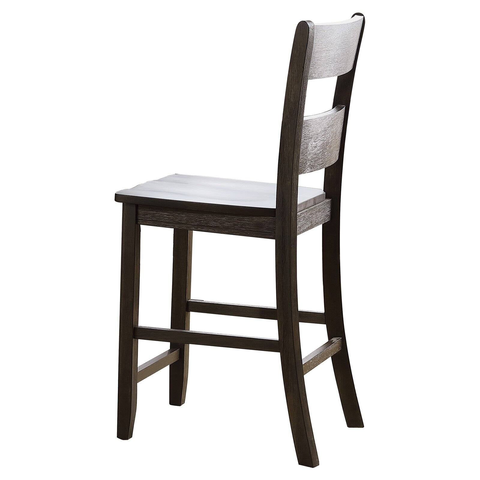 Distressed Walnut High Ladderback Wood Side Chair