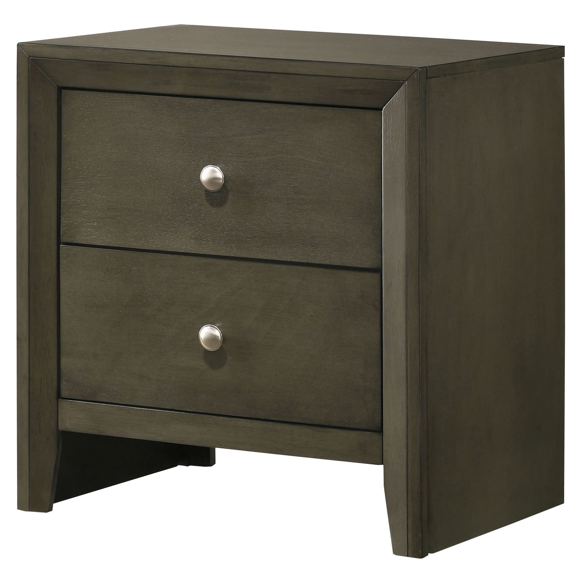 Ilana Gray 2-Drawer Wooden Nightstand