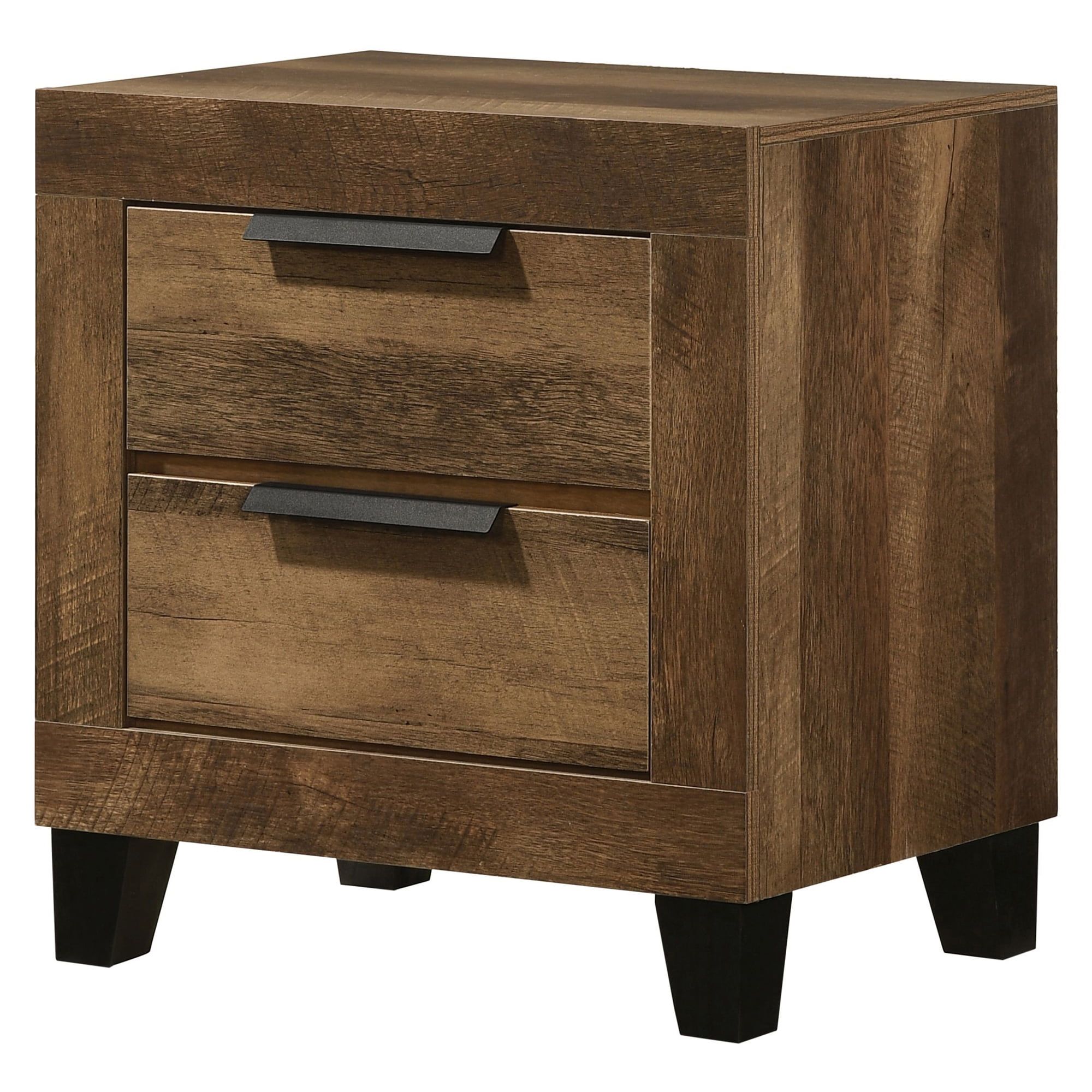 Morales Rustic Oak 2-Drawer Nightstand