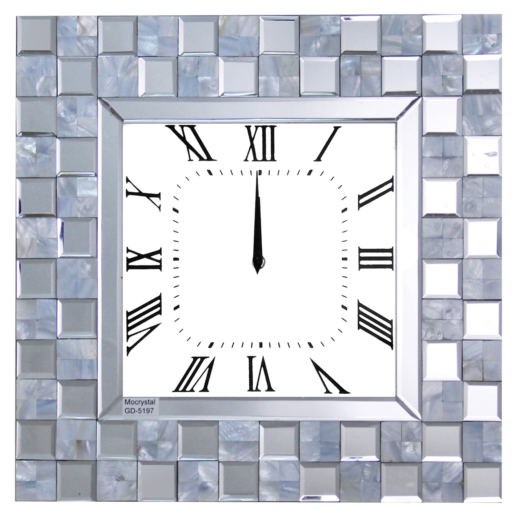 Nasa Square Mirrored Wall Clock with Geometric Frame