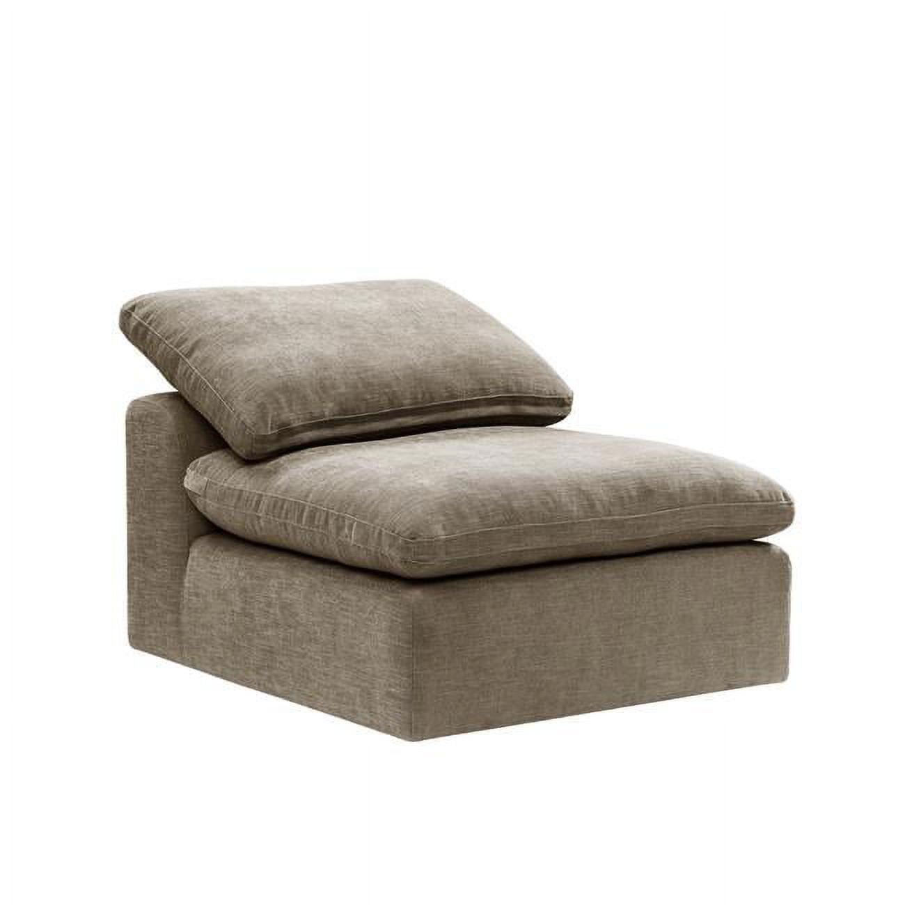 Naveen 23'' Khaki Linen Modular Armless Chair