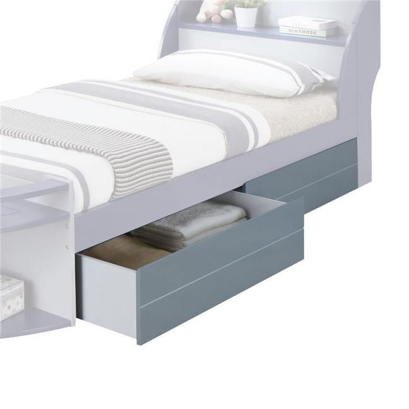 Neptune II Gray Wooden Underbed Storage Drawers Set