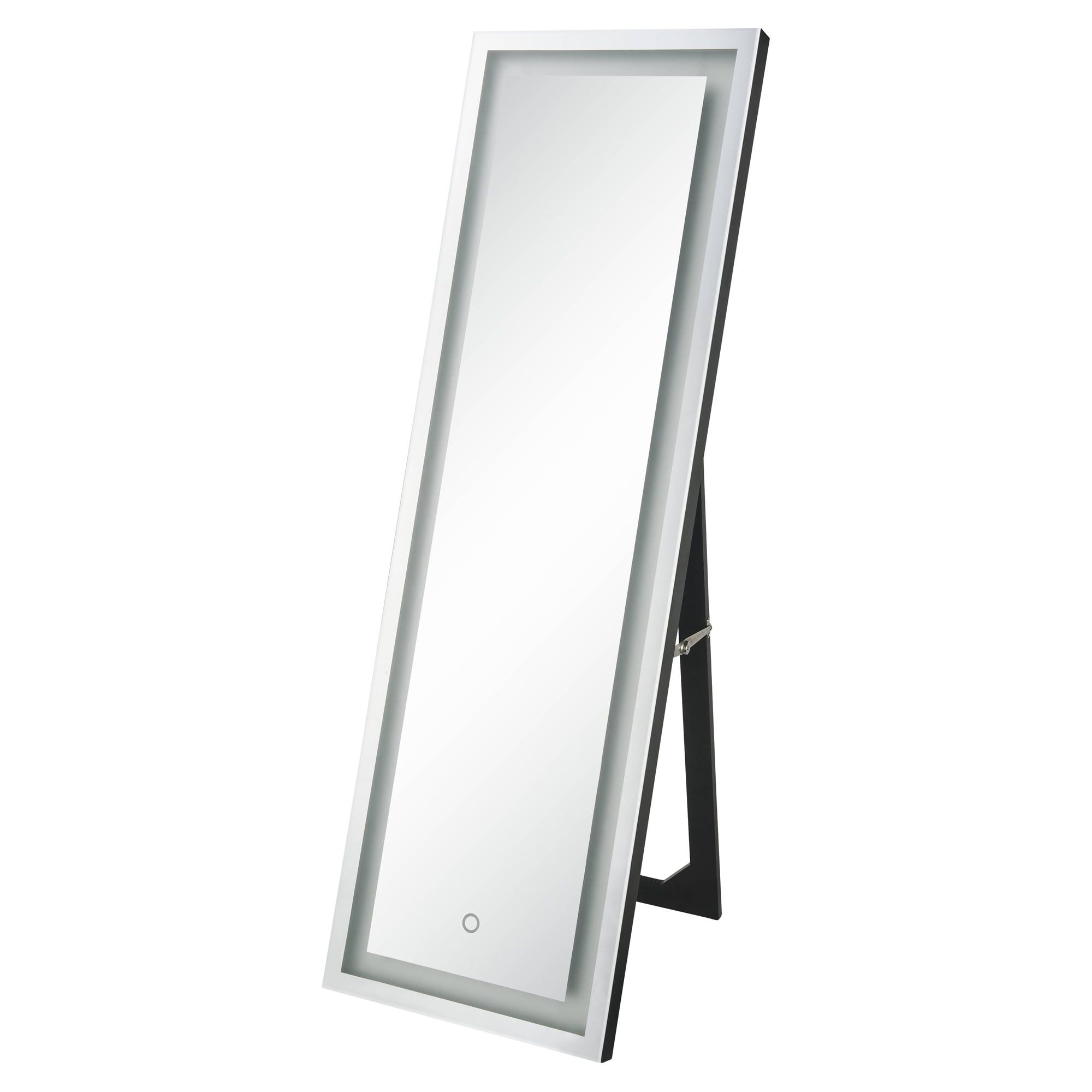 Nyoka Silver Full Length Wood Floor Mirror with LED