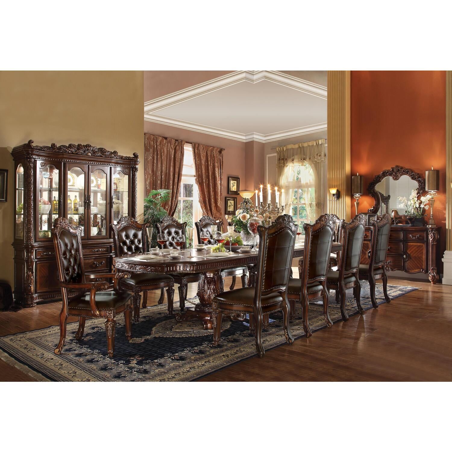 Vendome Cherry Extendable Double Pedestal Dining Table