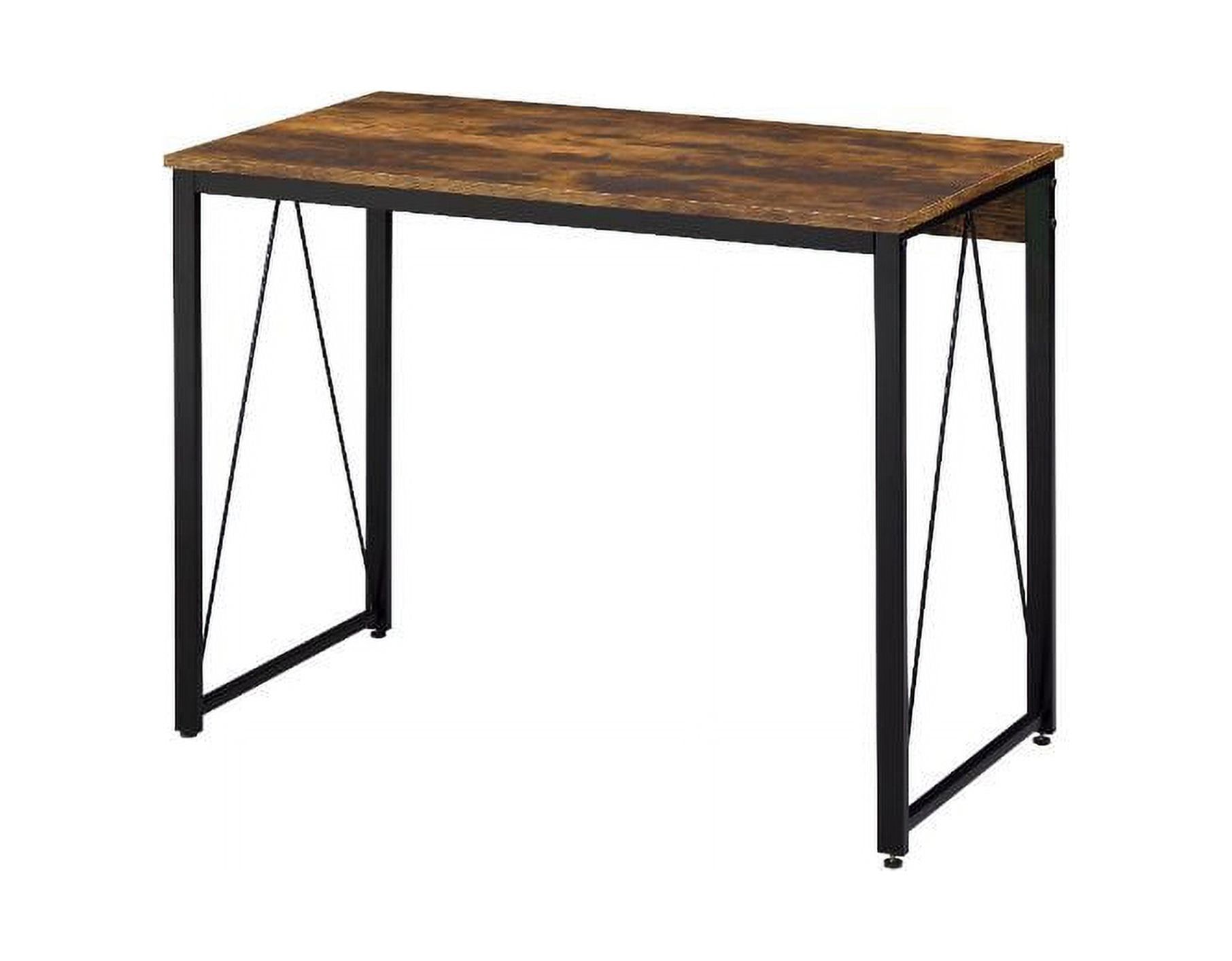 Zaidin Rustic Industrial Weathered Oak & Black Writing Desk