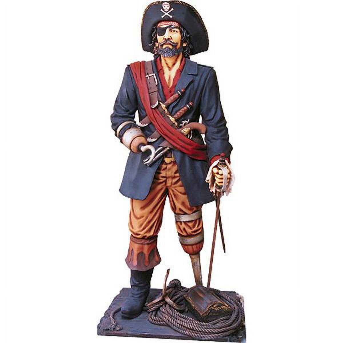 Life-Size Pirate Statue with Hook and Sword