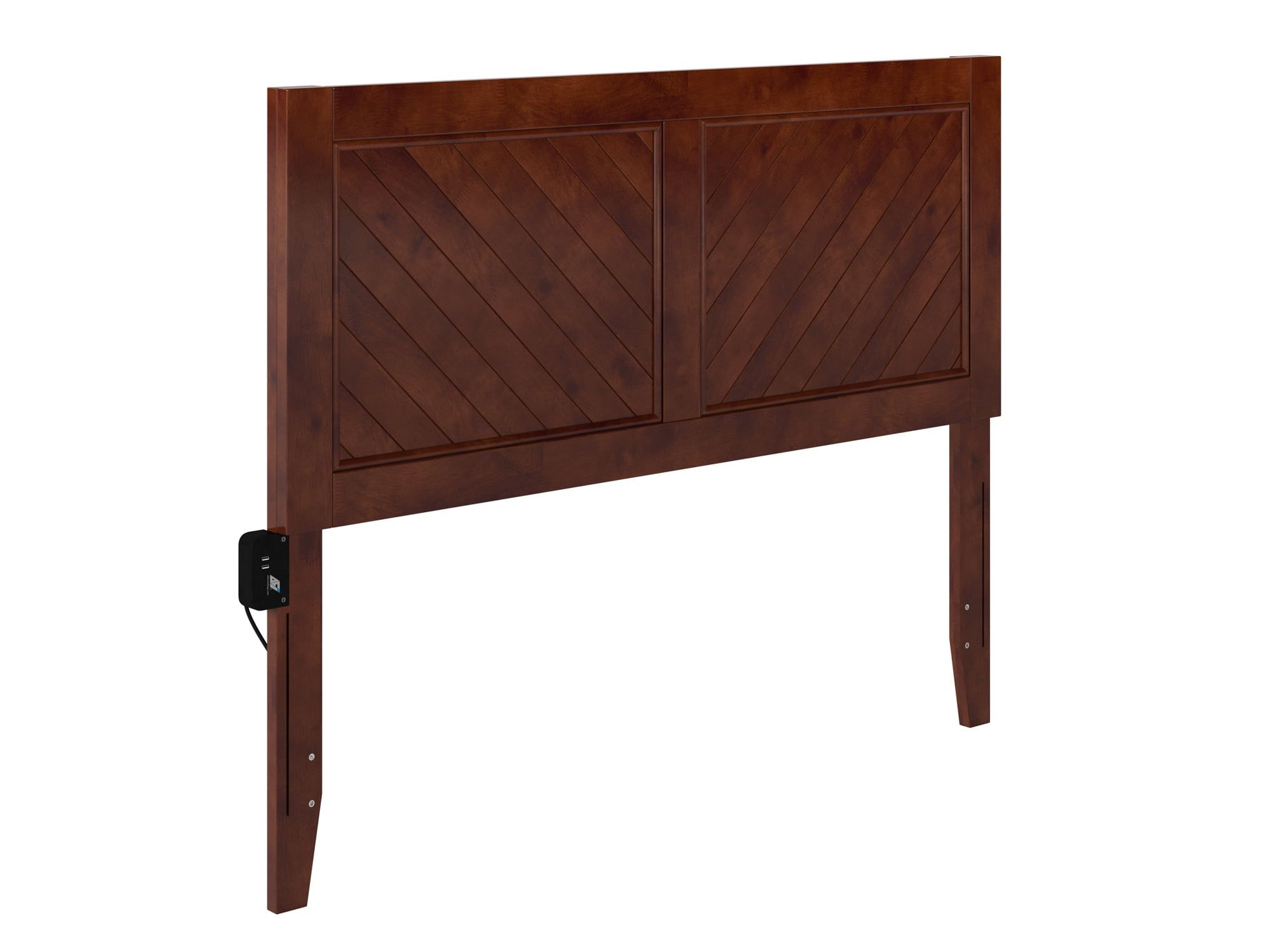 Canyon Full Walnut Wood Headboard with USB Charger