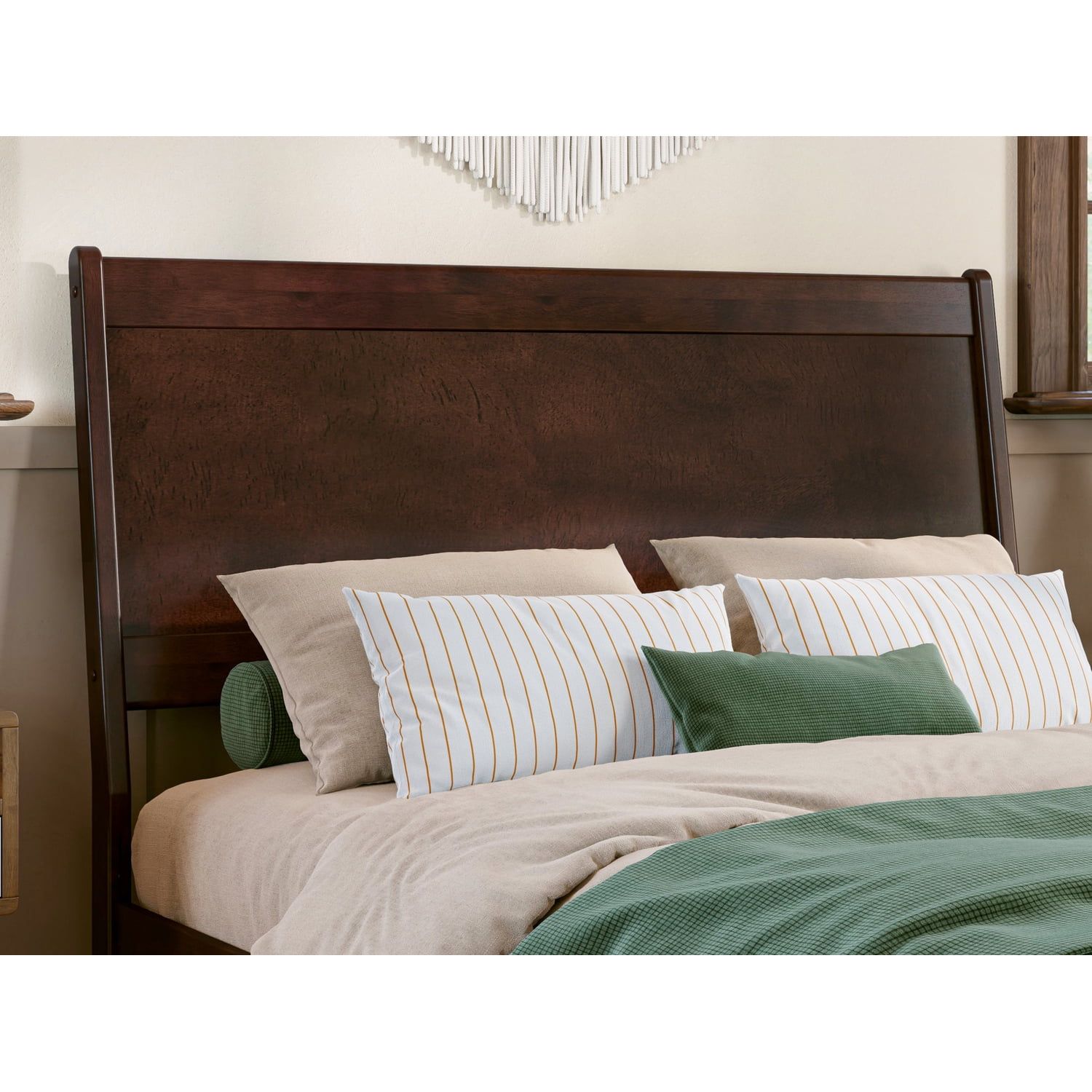 Casanova Full Walnut Solid Wood Panel Headboard