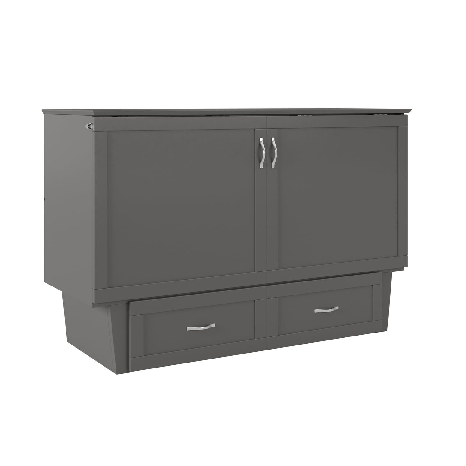 Chelsea Gray Queen Wood Murphy Bed Chest with Drawer