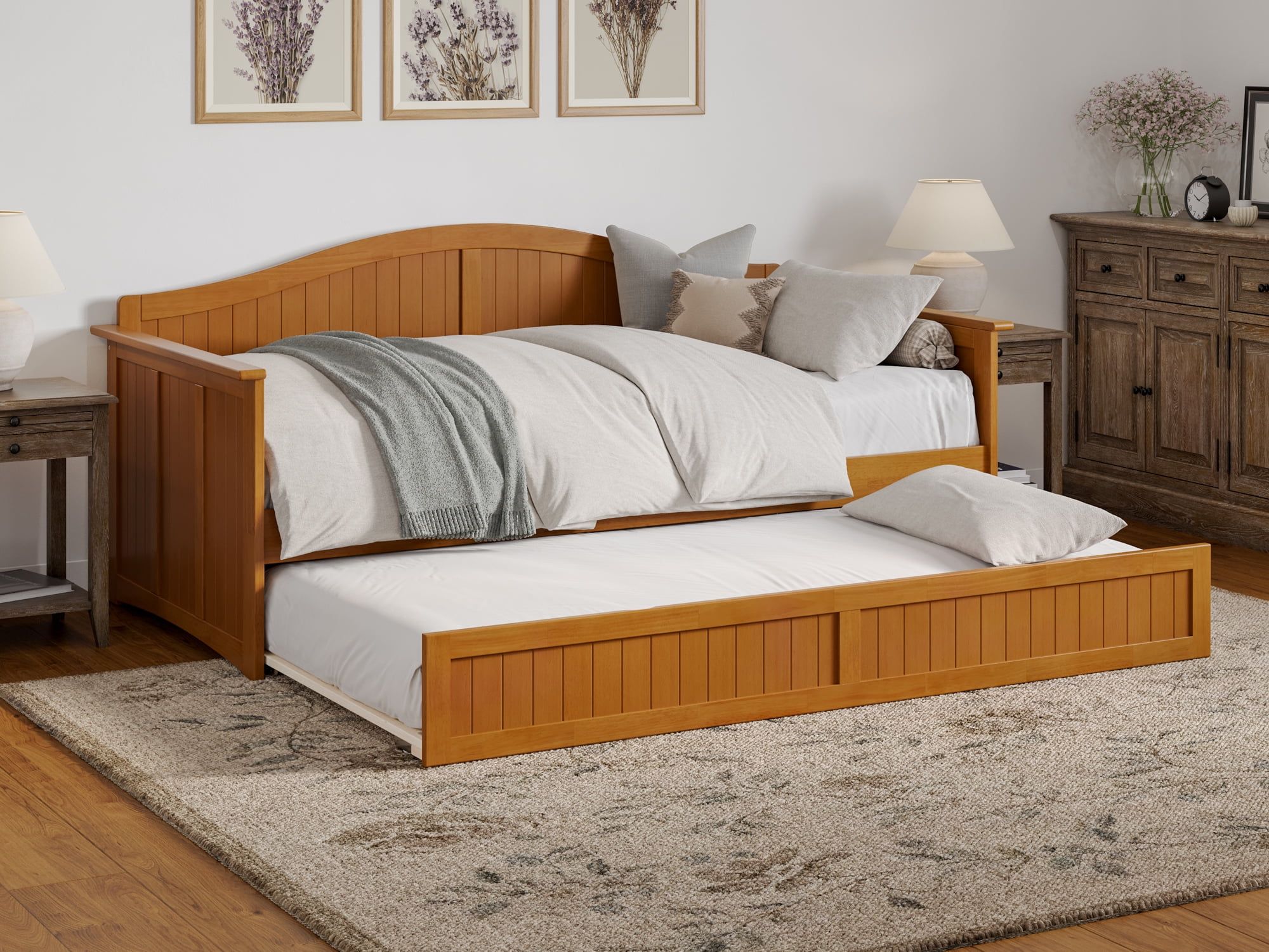 Nantucket Light Toffee Twin Wood Daybed with Trundle