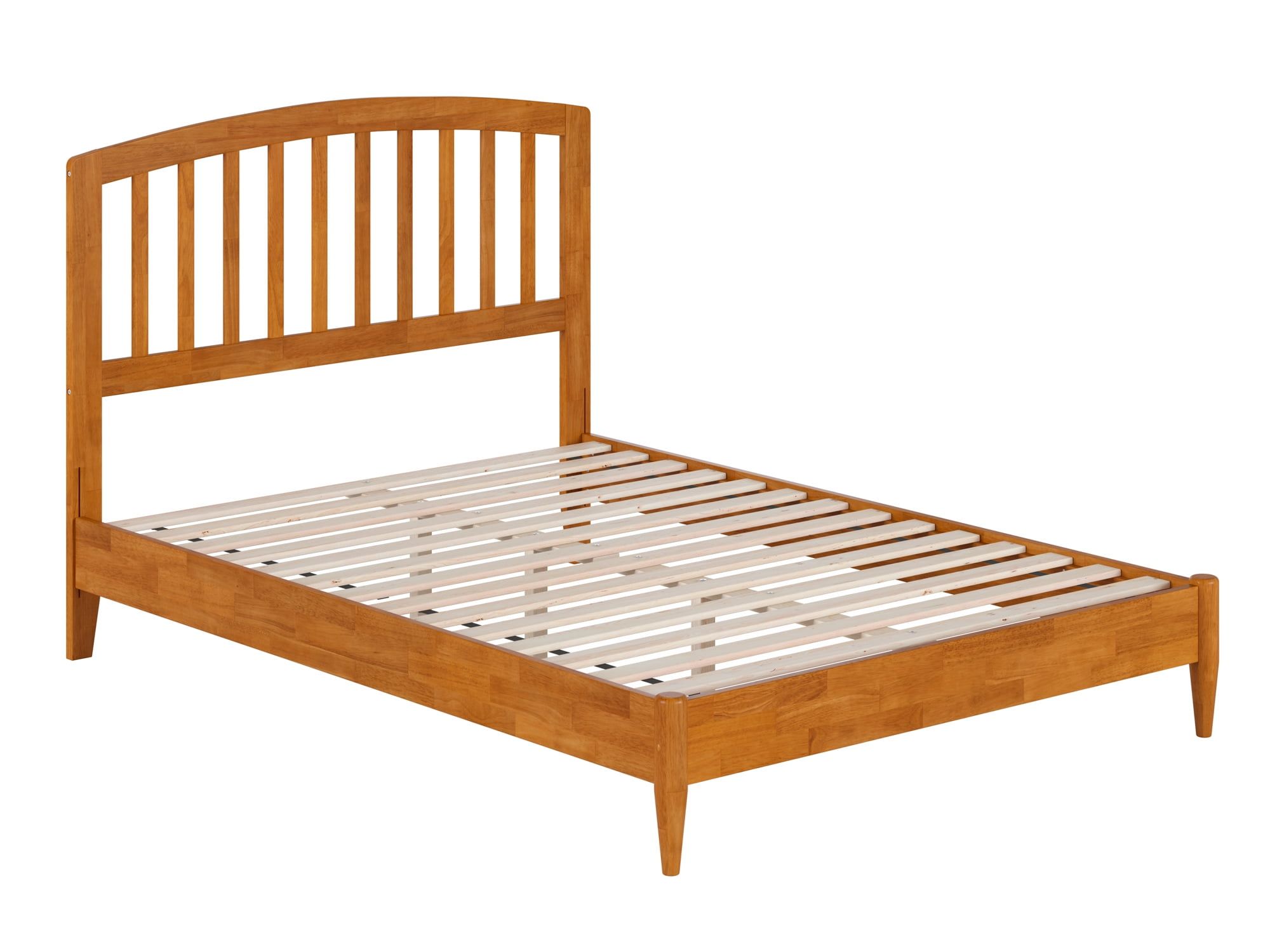 Quincy Light Toffee Full Wood Platform Bed with Slats