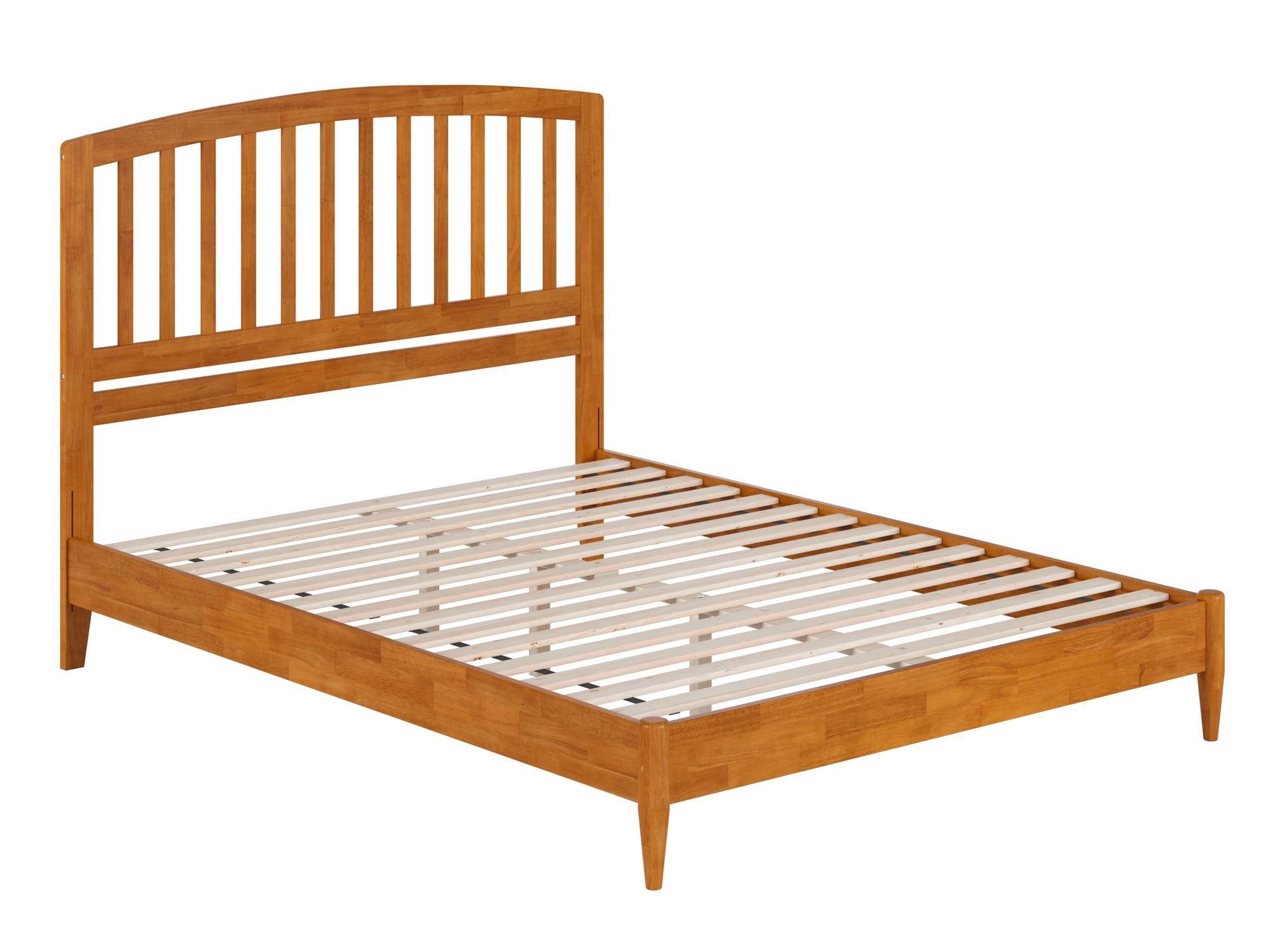 Quincy Light Toffee Queen Wood Platform Bed with Slats