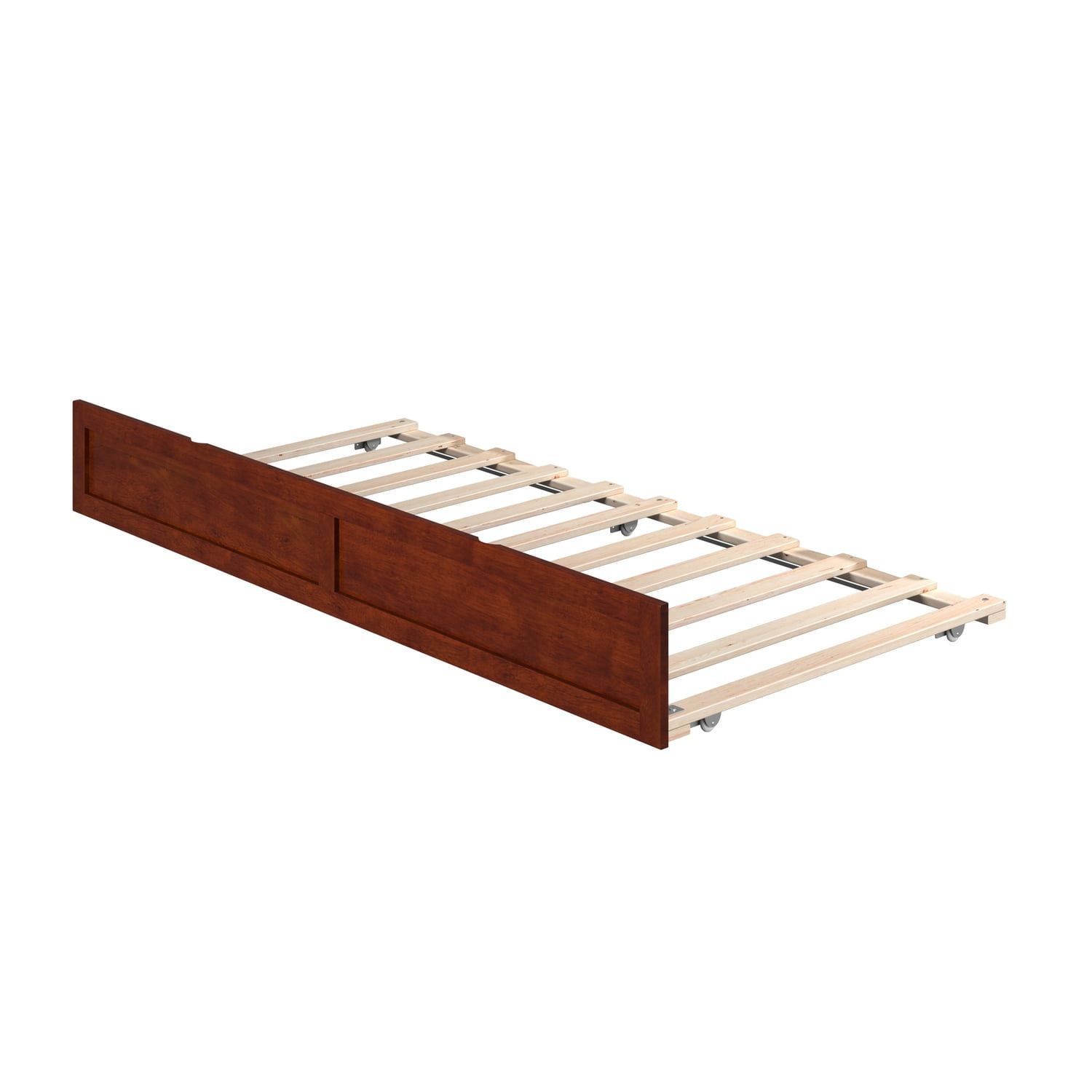 Efficient Space-Saving Twin Trundle Bed in Walnut