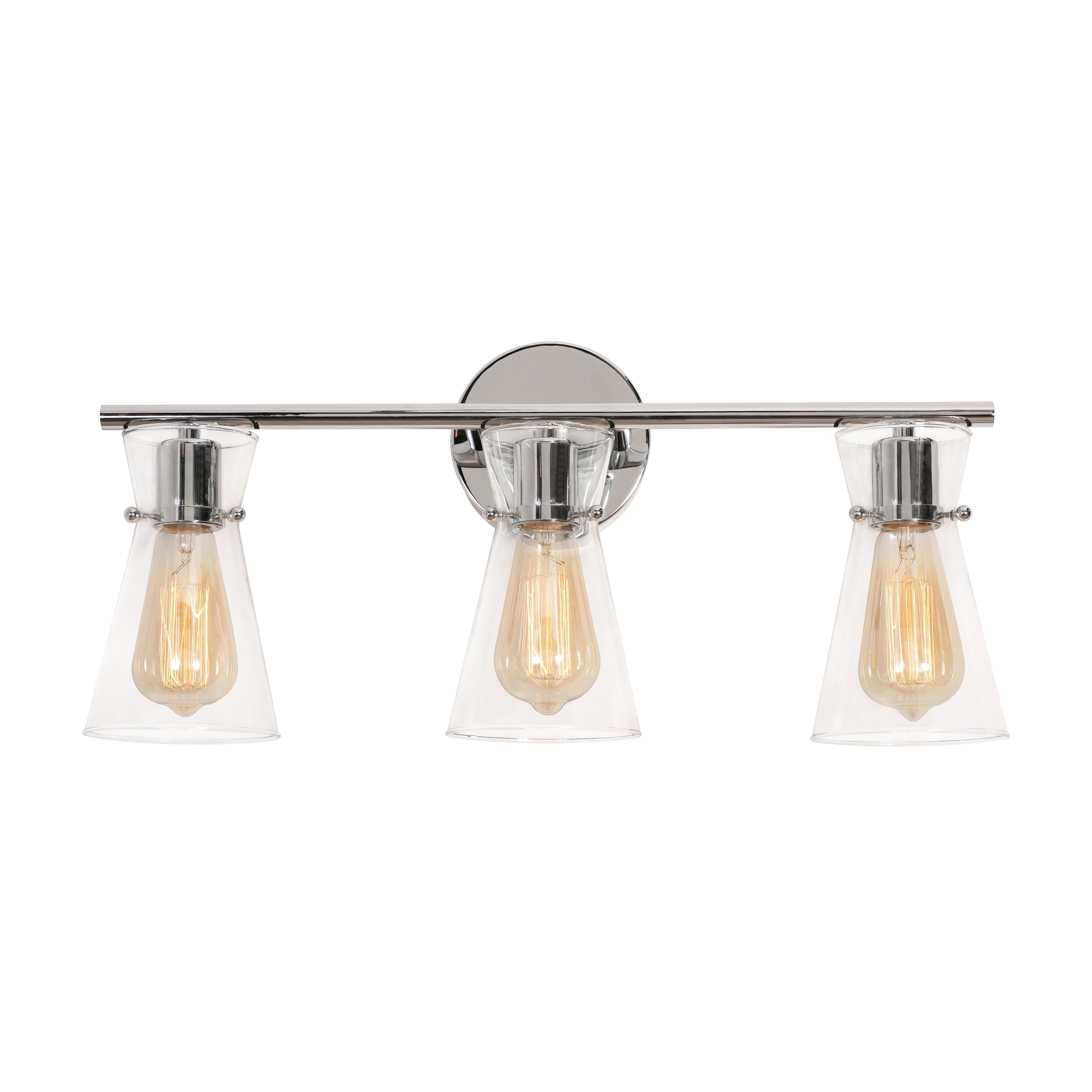 Amanda 22'' Polished Chrome 3-Light Dimmable Vanity Fixture