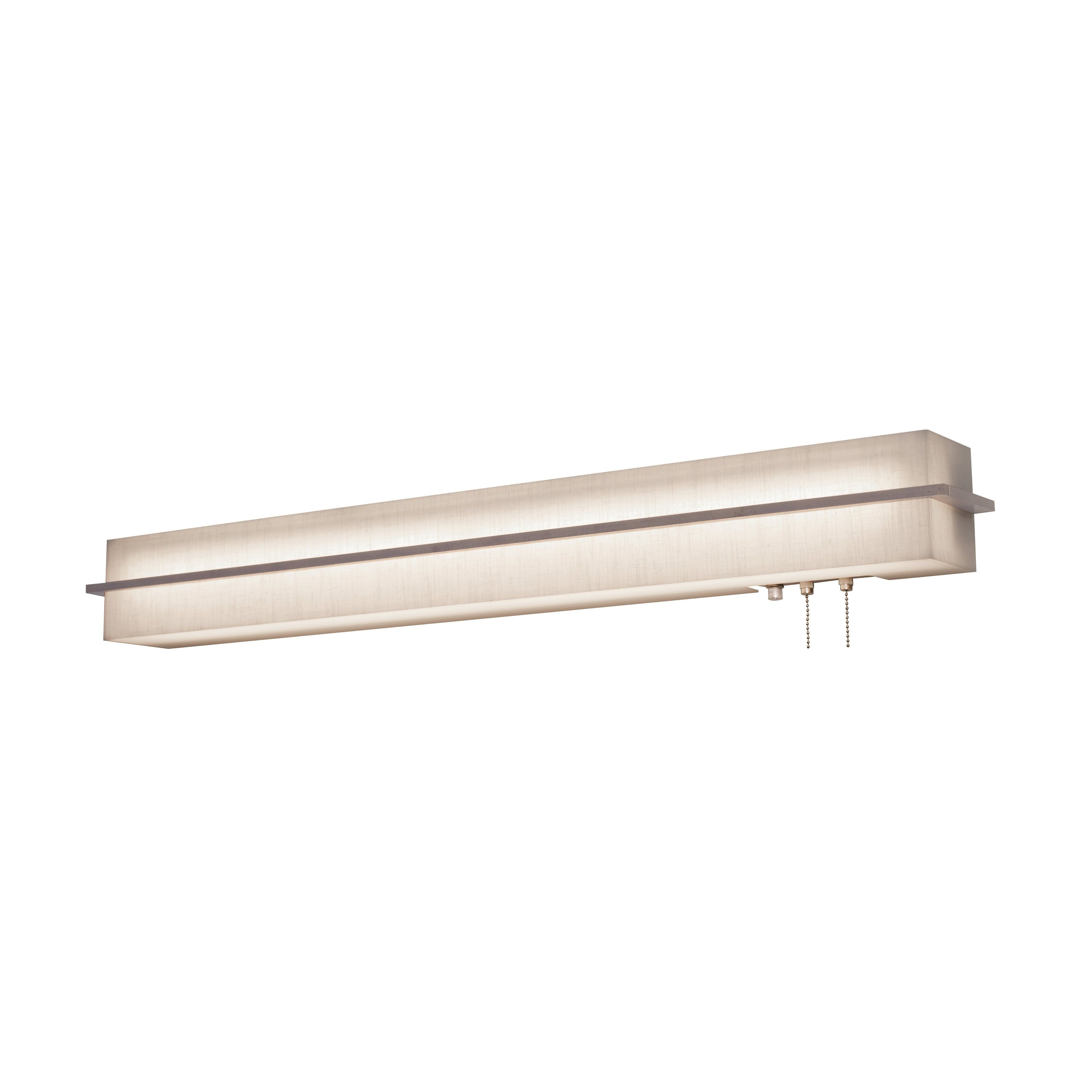 Weathered Grey 38" LED Overbed Wall Light with Wood Accent