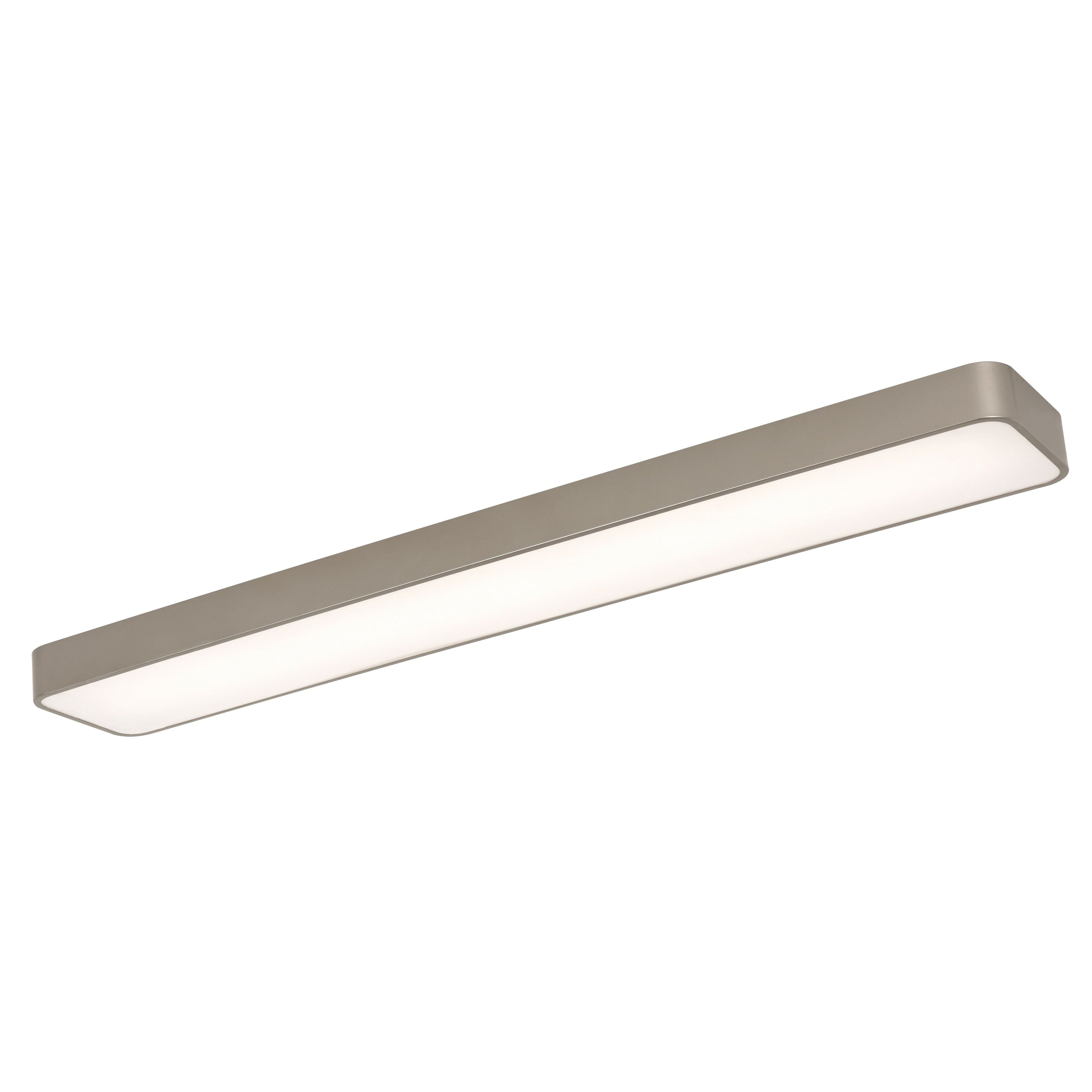 Sleek Satin Nickel 45.5" LED Flush Mount for Indoor/Outdoor