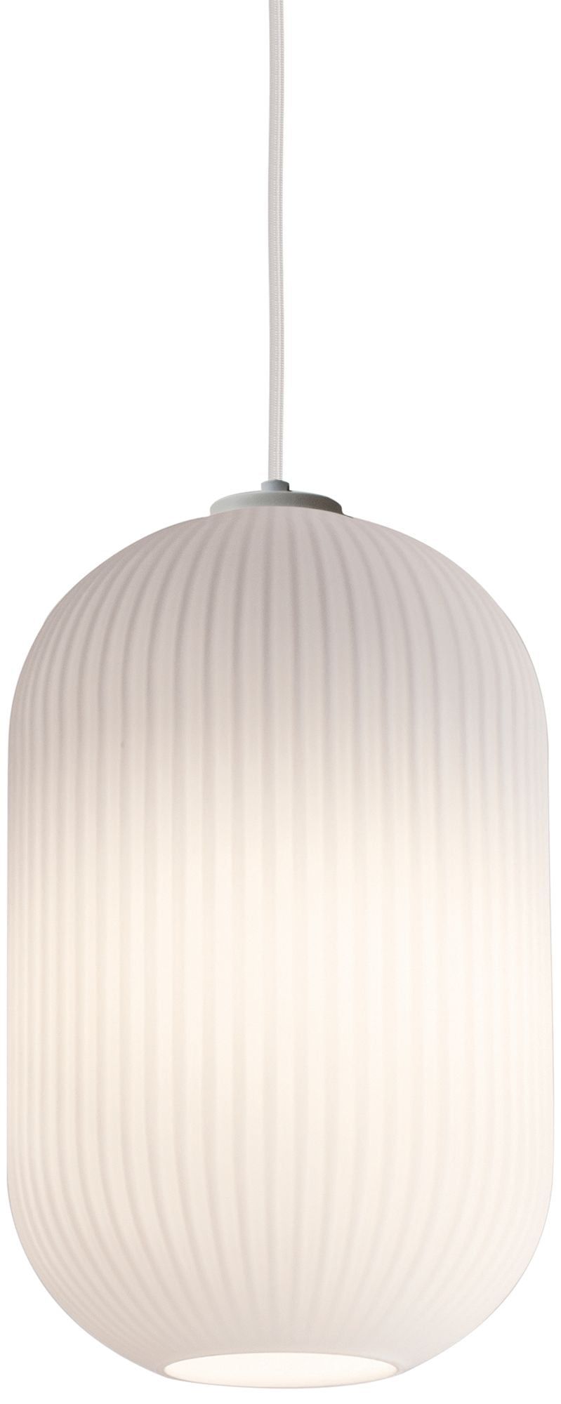 Callie White Frosted Ribbed Glass Mini Pendant Light