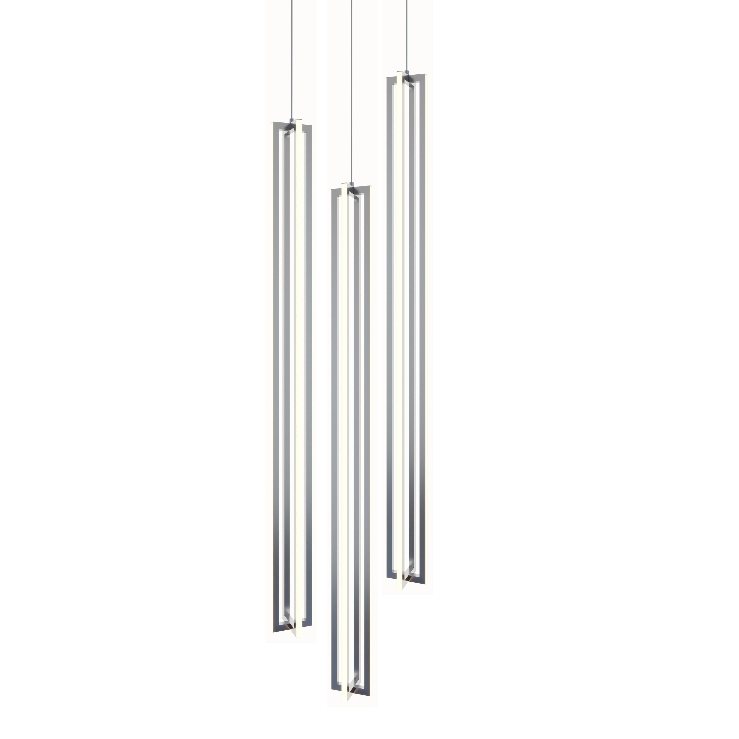 Cass Satin Nickel 3-Light LED Pendant