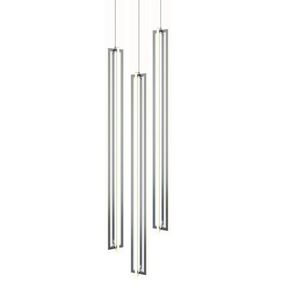 Cass Satin Nickel 3-Light LED Pendant