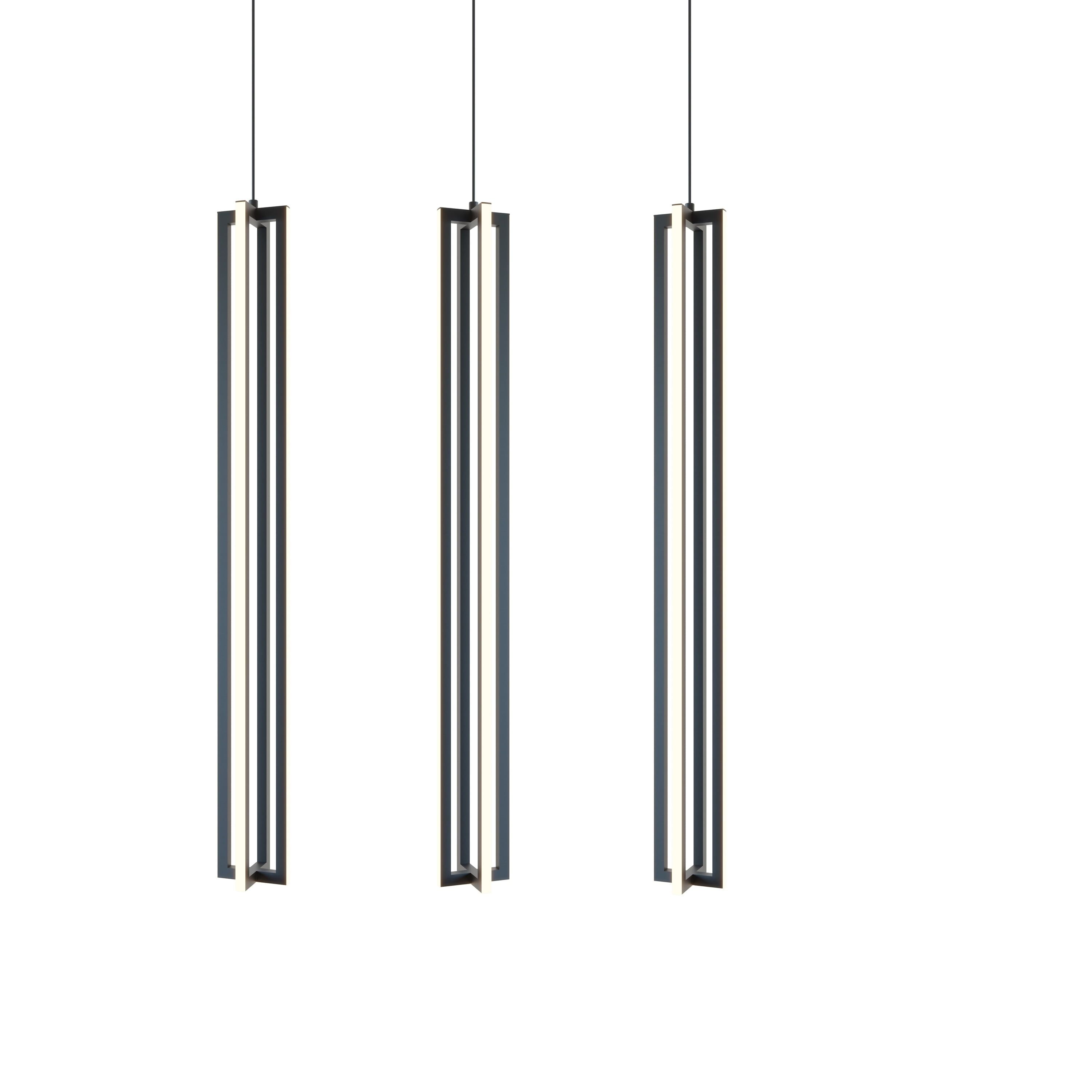 Black Satin Nickel 36" LED Linear Pendant Light