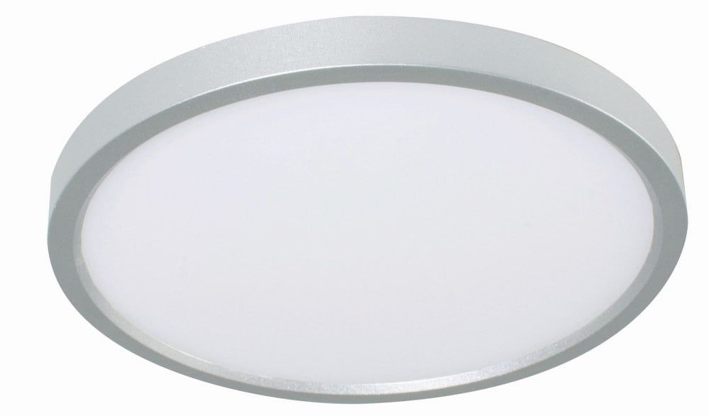 Satin Nickel Edge 8" Round LED Flush Mount for Indoor/Outdoor