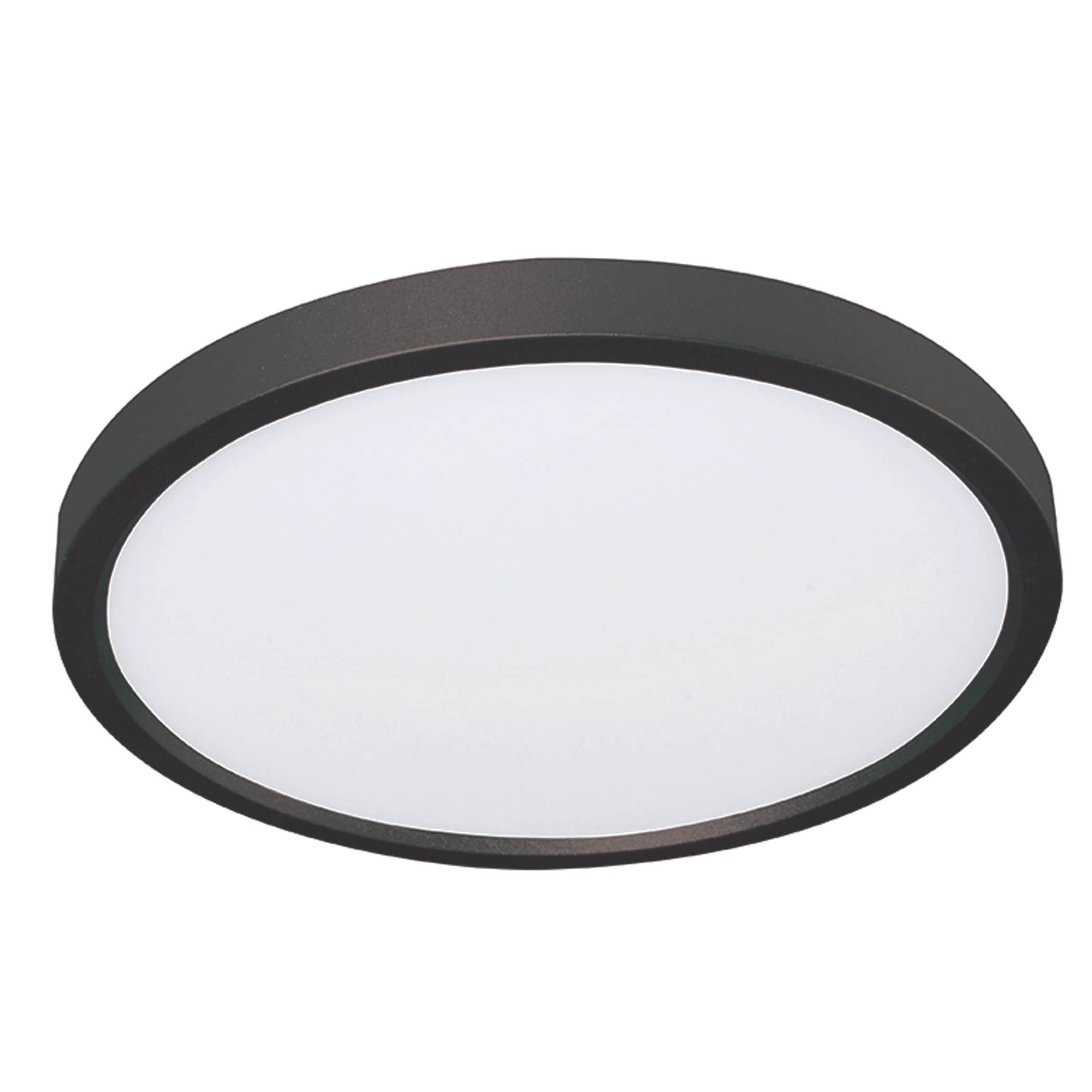 Edge 6" Black Glass LED Round Flush Mount Light