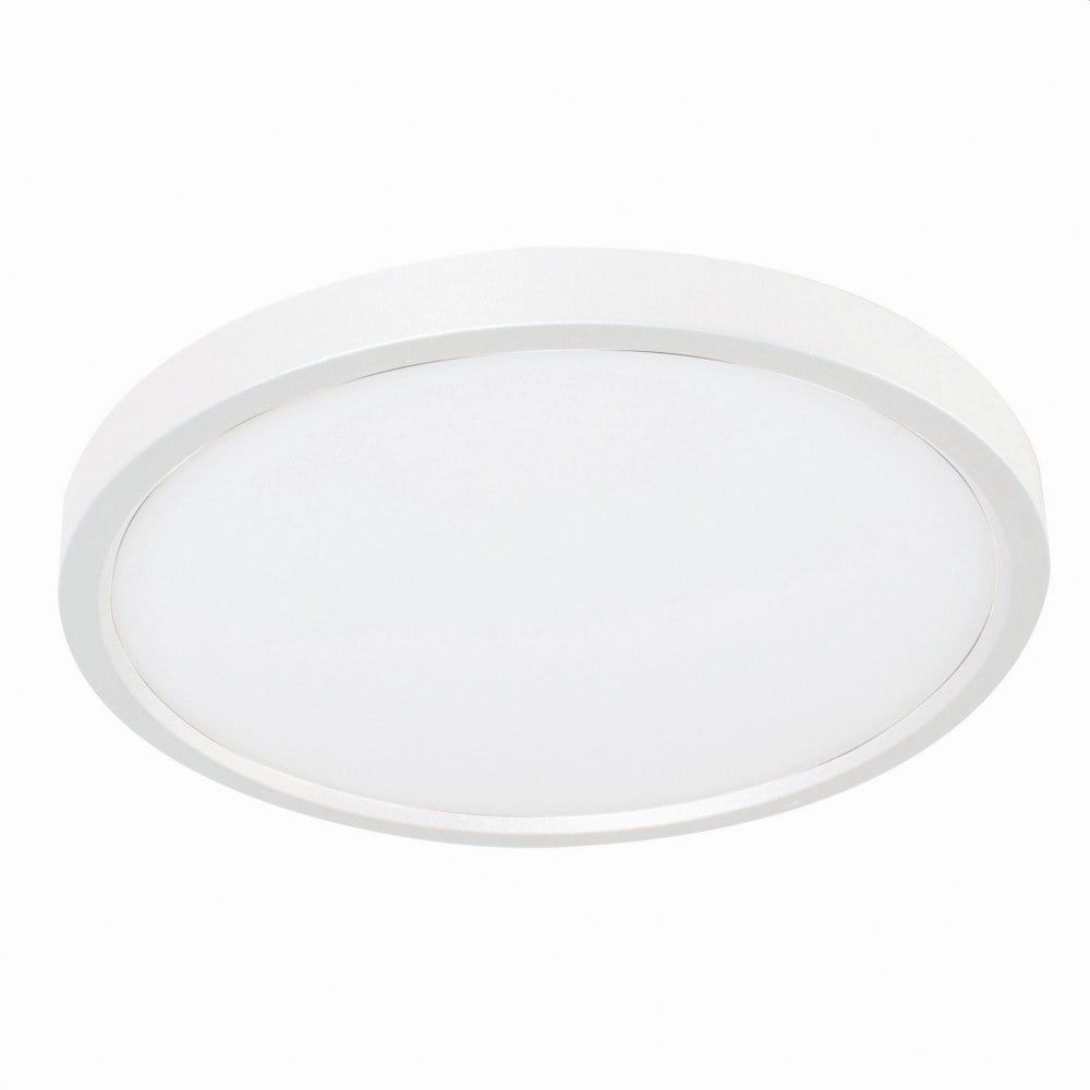 Edge 6" Round White Glass LED Flush Mount Light