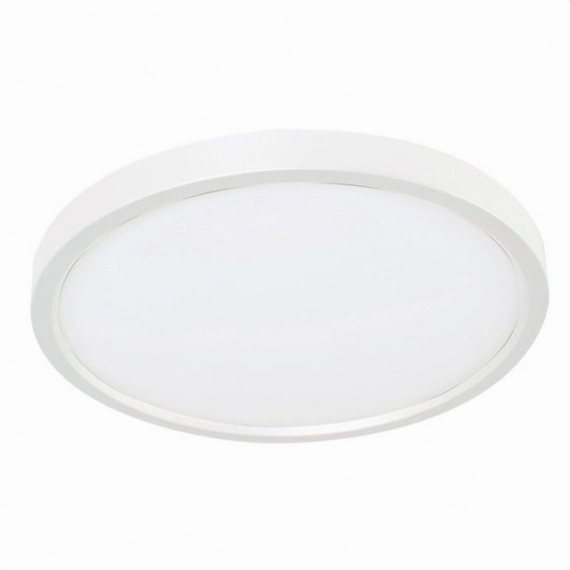 Edge 6" Round White Glass LED Flush Mount Light