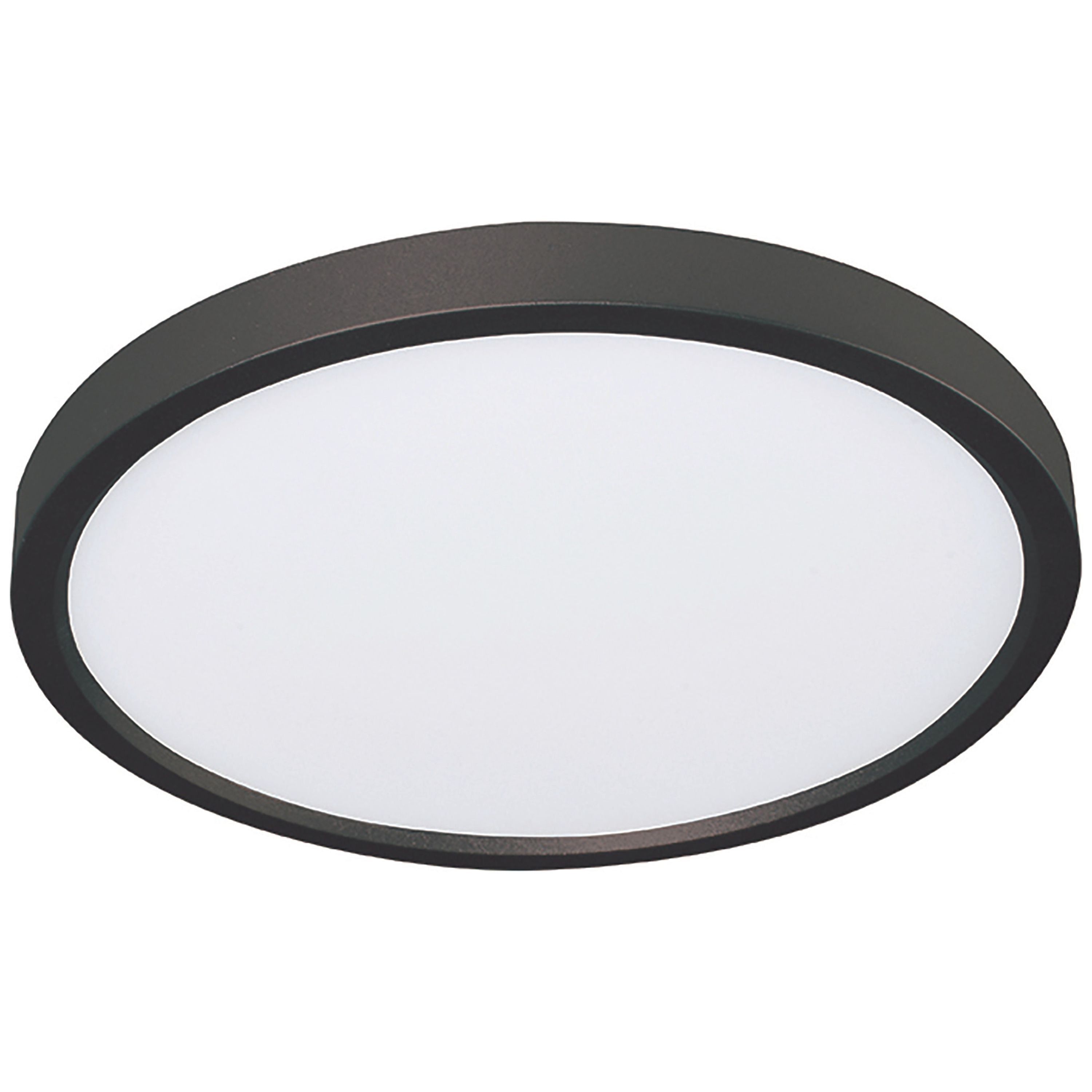 Edge Round Modern Black Steel LED Flush Mount Light