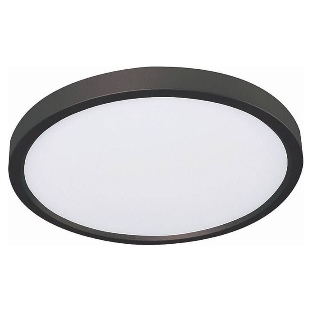 Edge Round Modern Black Steel LED Flush Mount Light