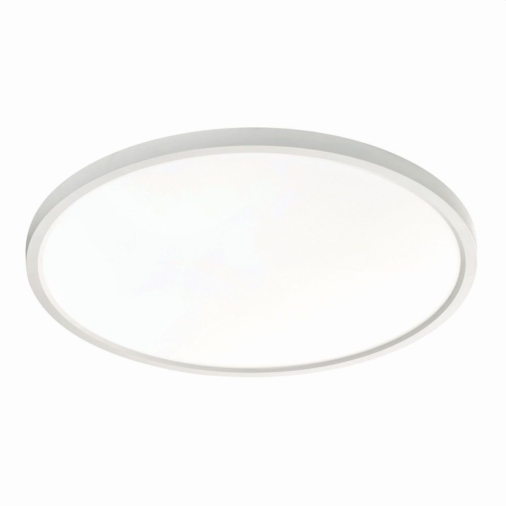 Edge Round 24" Modern LED Flush Mount in White Steel