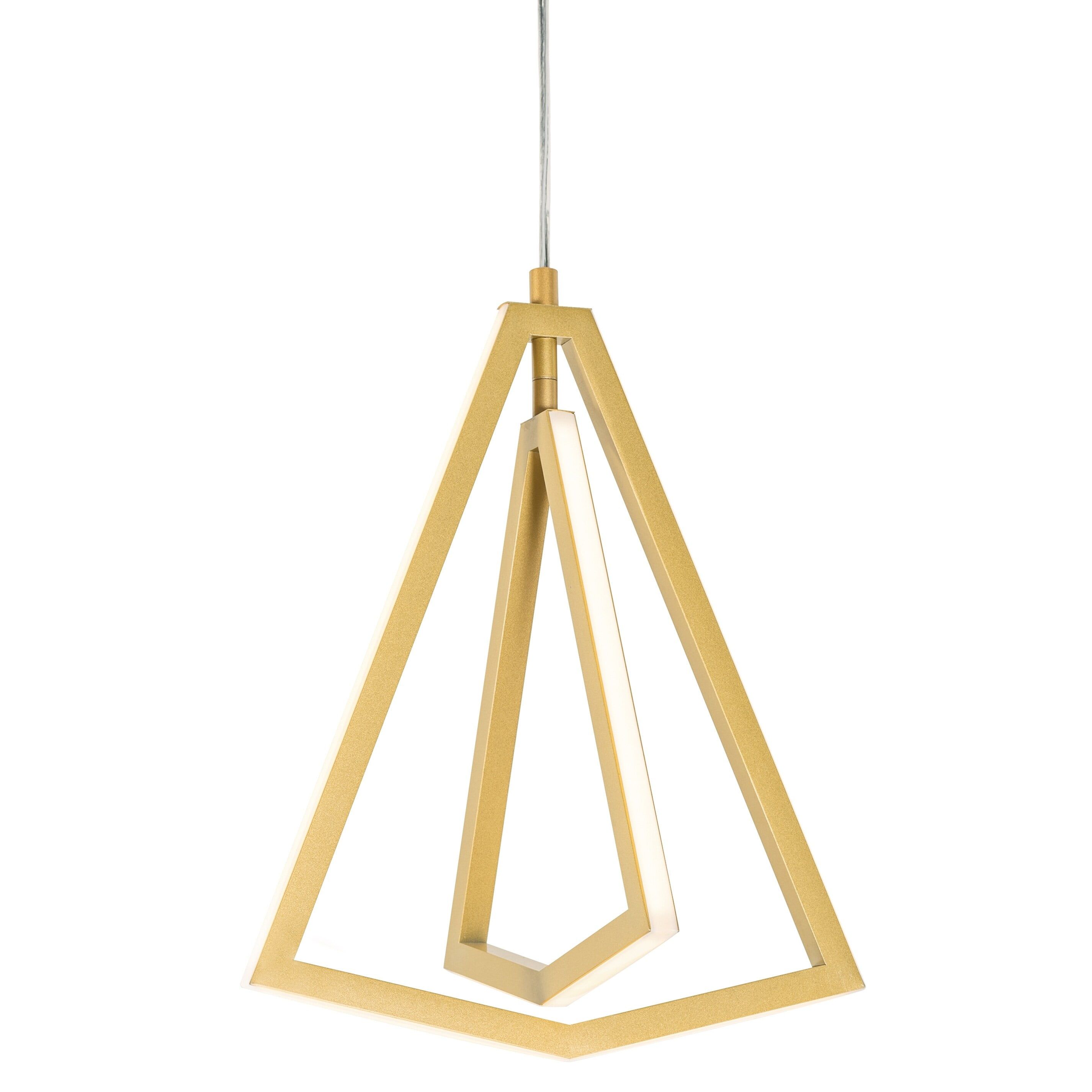 Gianna 14.88'' Gold Aluminum Modern LED Pendant with Satin Nickel Finish