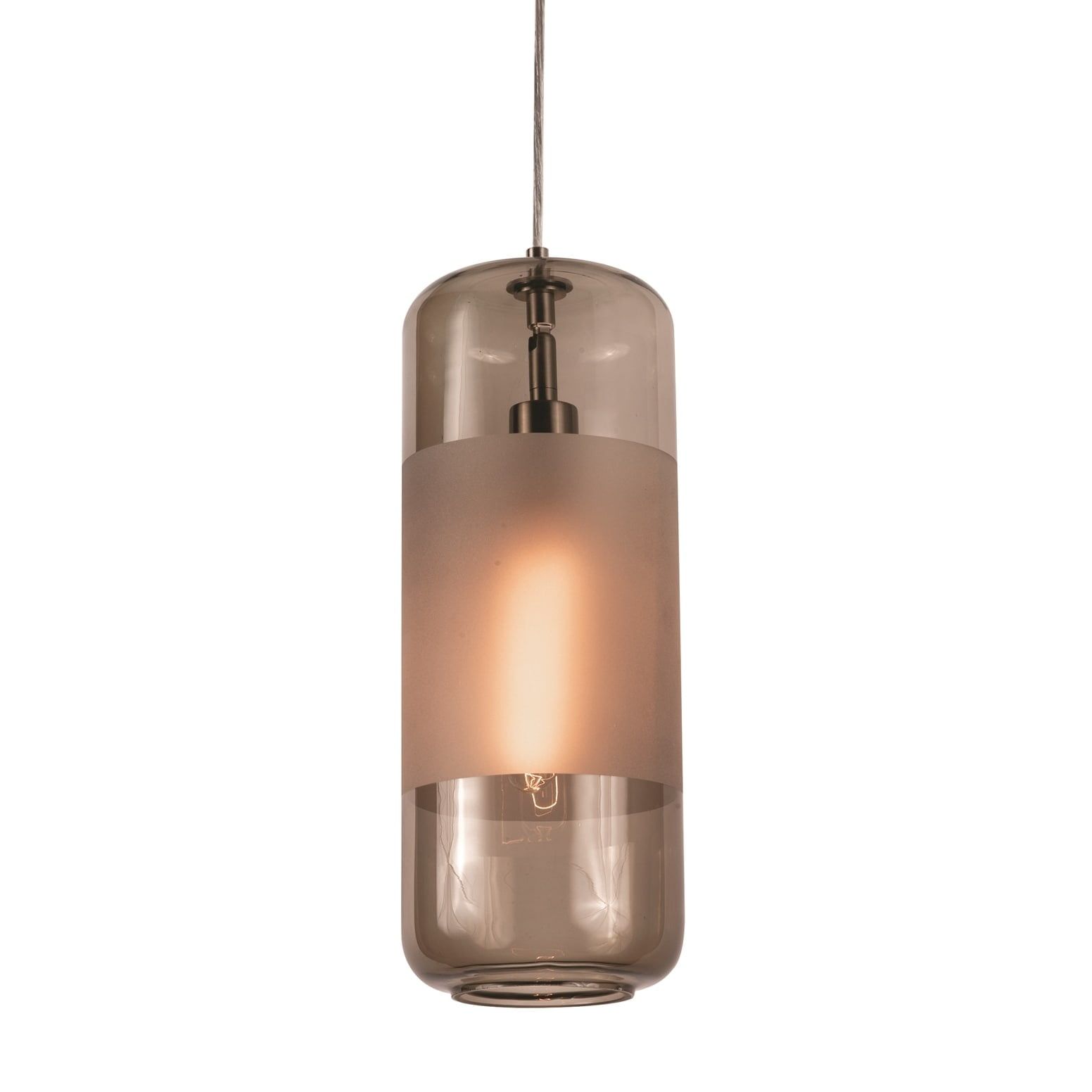 Hermosa Mini Satin Nickel LED Pendant with Glass Shade