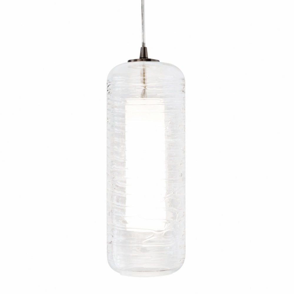 Hermosa Satin Nickel Mini LED Pendant with Hand-Blown Glass