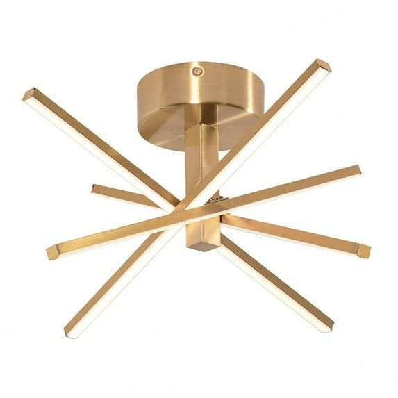 Jaxx Satin Brass 20" LED Semi-Flush Mount for Indoor/Outdoor