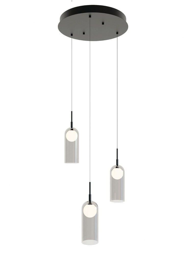 Matte Black Modern Globe LED Pendant Light - 18" Indoor/Outdoor