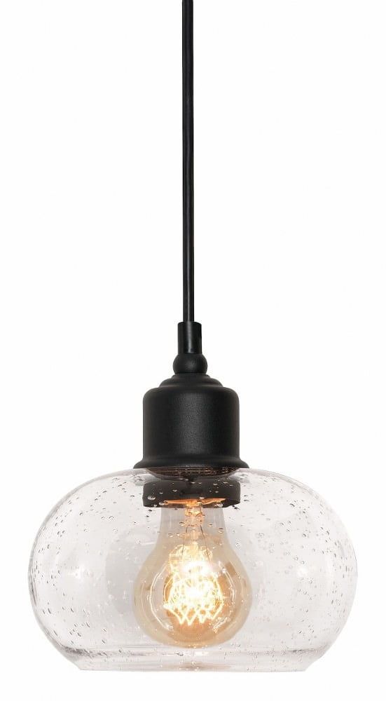 Laney 6.8'' Mini Globe Pendant Light in Satin Nickel and Black