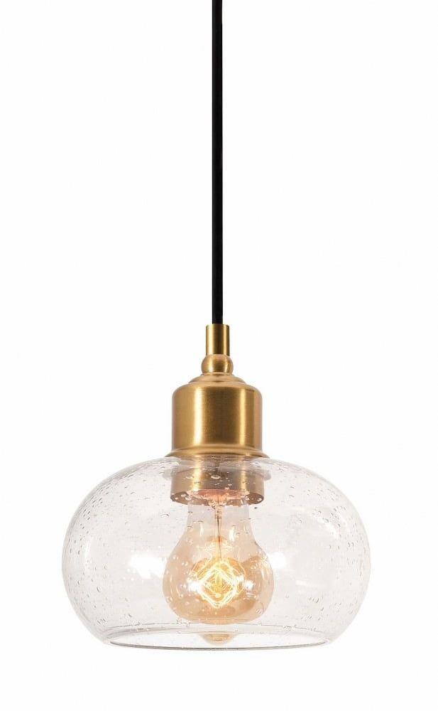 Laney 7'' Vintage Gold Glass Globe Pendant Light