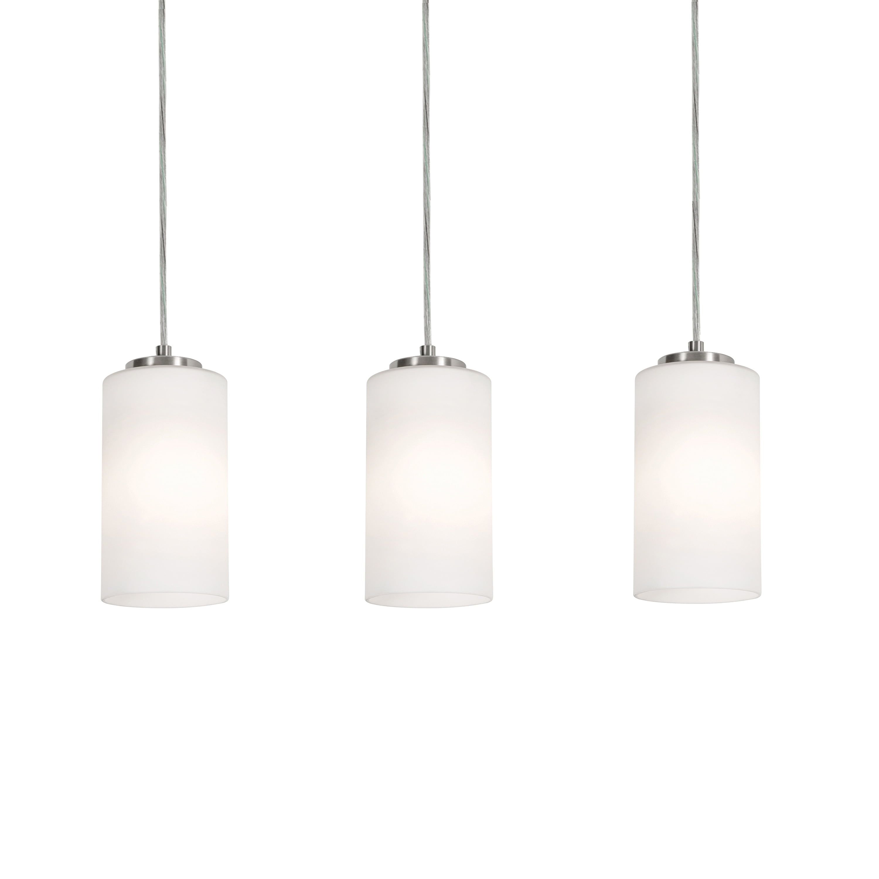 Satin Nickel 36" Glass Linear Pendant Light