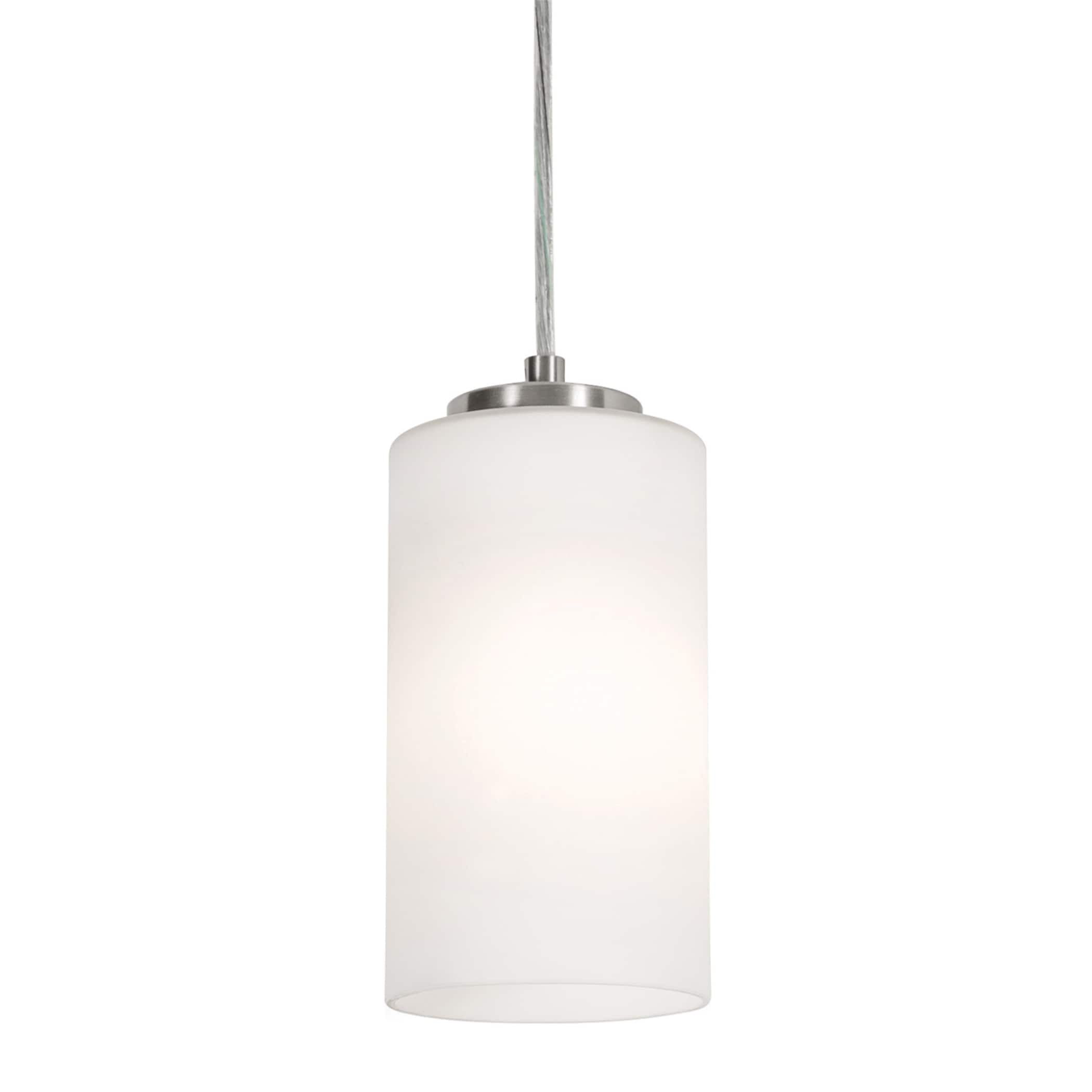 Leo 4" Satin Nickel Glass Mini Pendant Light