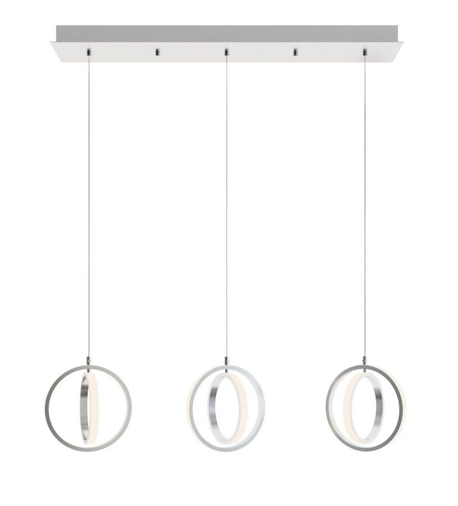 Satin Nickel Modern 36" Aluminum LED Linear Pendant