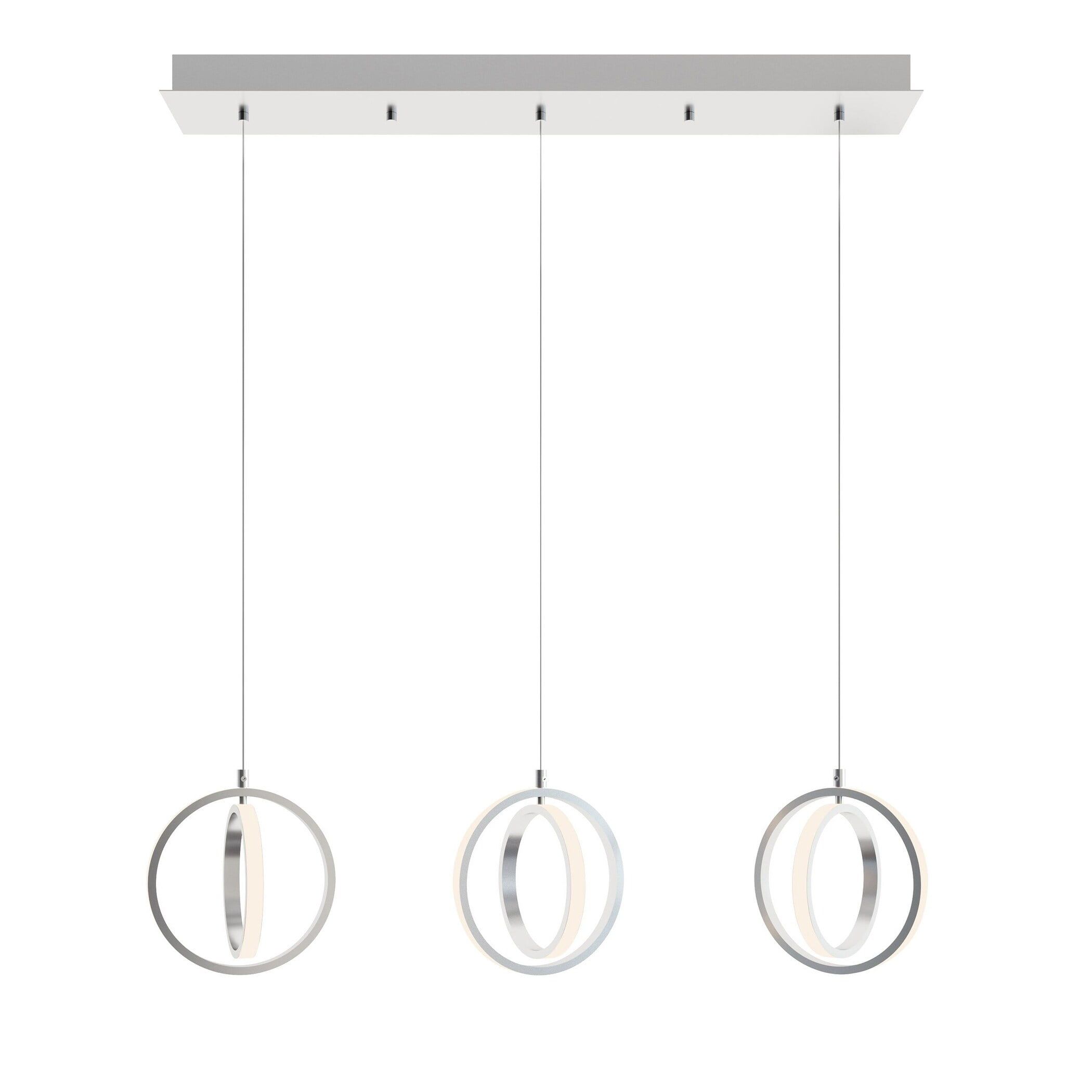 Satin Nickel Modern 36" Aluminum LED Linear Pendant