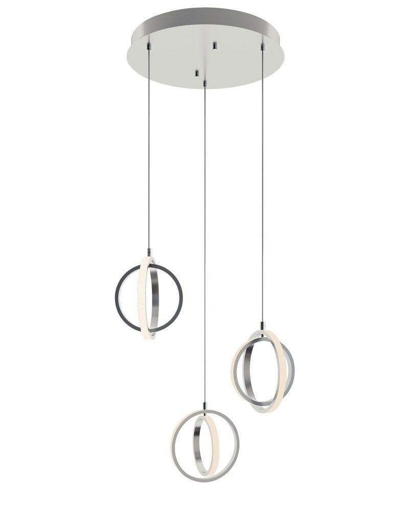 Satin Nickel 23.37" Aluminum LED Round Pendant Light