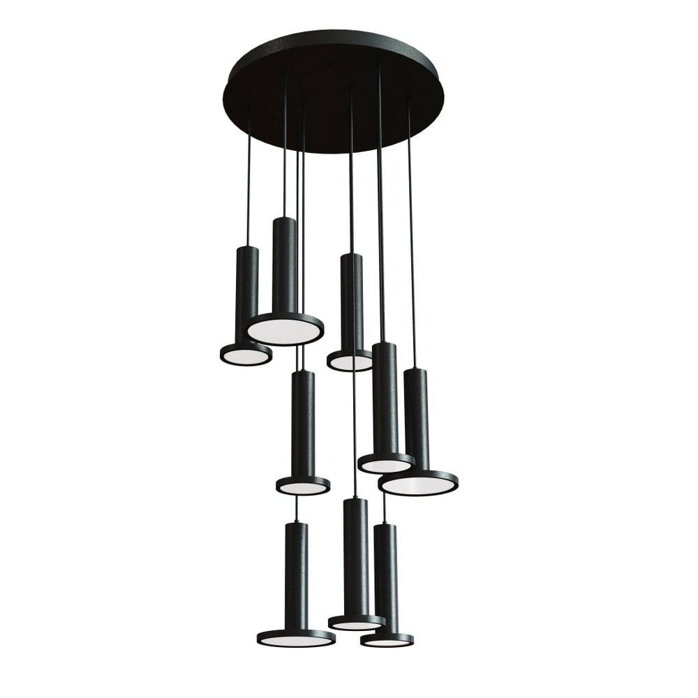 Luna Sleek Black Steel LED Pendant Light for Indoor/Outdoor