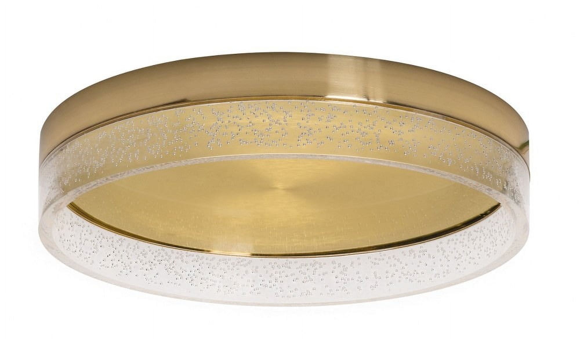 Maggie 15.75" Satin Brass and Glass LED Flush Mount