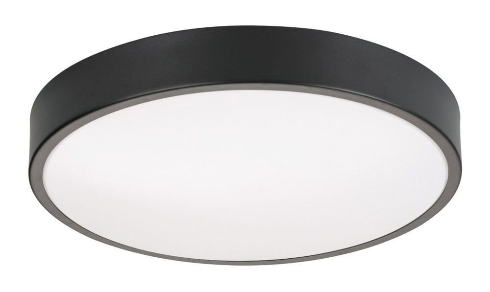 Octavia Contemporary Black Aluminum 14" LED Flush Mount Light